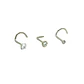 Pack 3 Piercing Nostril S Y L Zirconia Titanio Astm F136 20g - Miniatura 1