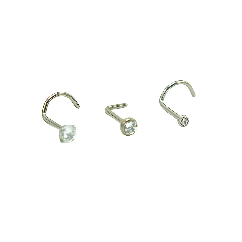 Pack 3 Piercing Nostril S Y L Zirconia Titanio Astm F136 20g 1