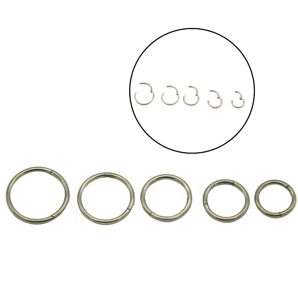 Pack 5 Piercing Clicker 18g Aro Titanio Astm F136 Plateado 4
