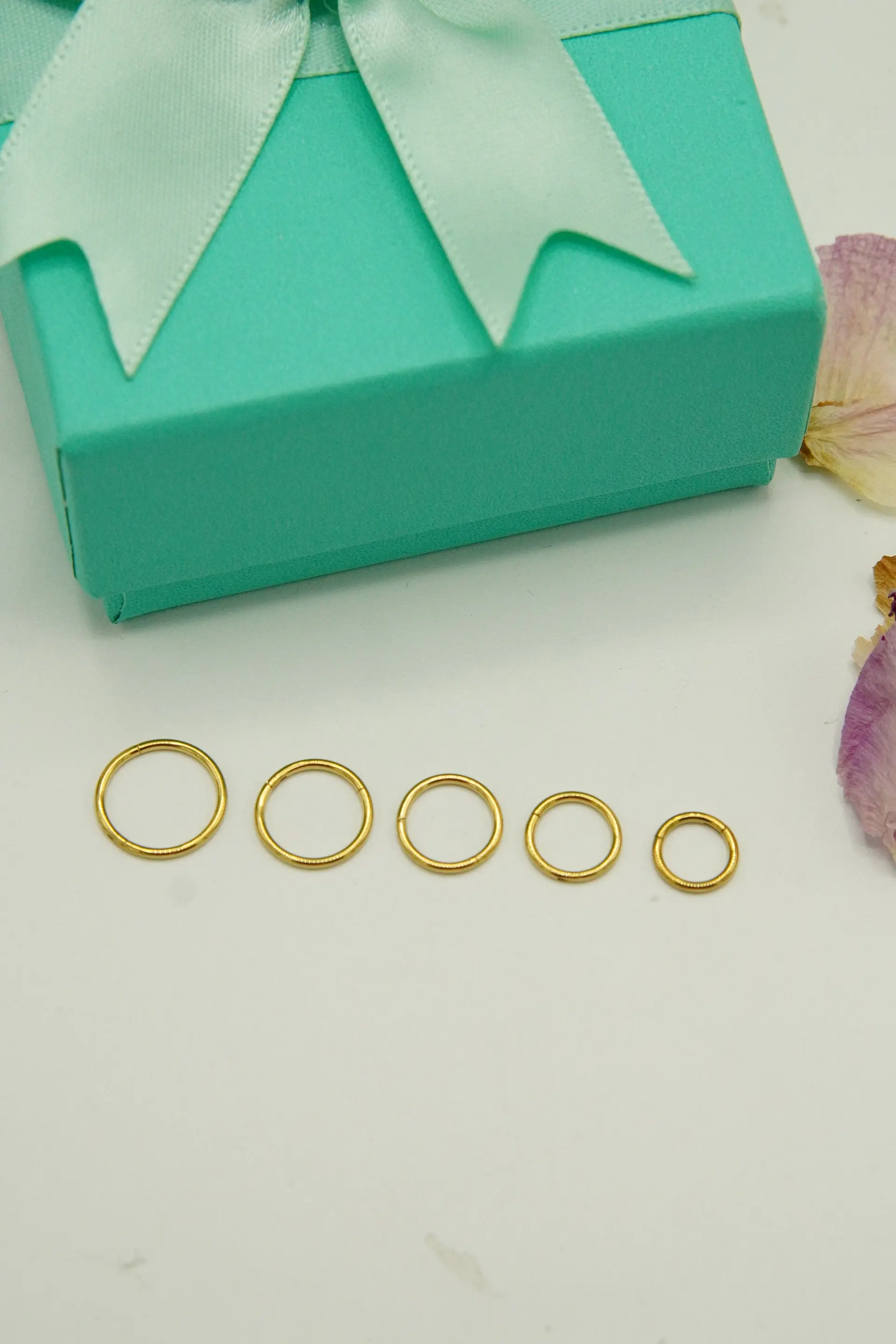 Pack 5 Piercing Clicker 18g Titanio Astm F136 Chapado Oro 3