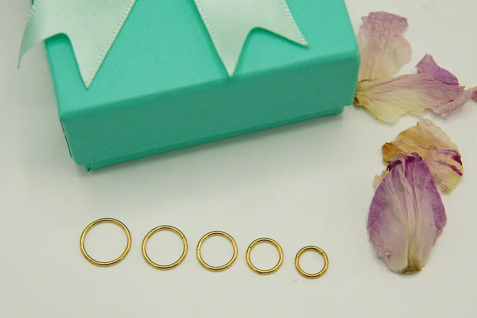 Pack 5 Piercing Clicker 18g Titanio Astm F136 Chapado Oro 6