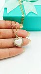 Colgante Corazon Zirconias Blanco Amor Chapado En Oro 18k - Miniatura 6