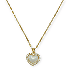 Colgante Corazon Zirconias Blanco Amor Chapado En Oro 18k 1