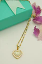 Colgante Corazon Zirconias Blanco Amor Chapado En Oro 18k - Miniatura 2
