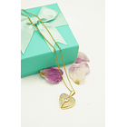 Colgante Corazon Mariposa Zirconia Pave Chapado En Oro 18k 2