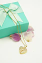 Colgante Corazon Mariposa Zirconia Pave Chapado En Oro 18k - Miniatura 2
