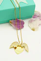 Colgante Corazon Mariposa Zirconia Pave Chapado En Oro 18k - Miniatura 8