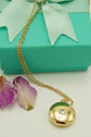 Colgante Relicario Redondo Luna Estrella Chapado En Oro 18k - Miniatura 4