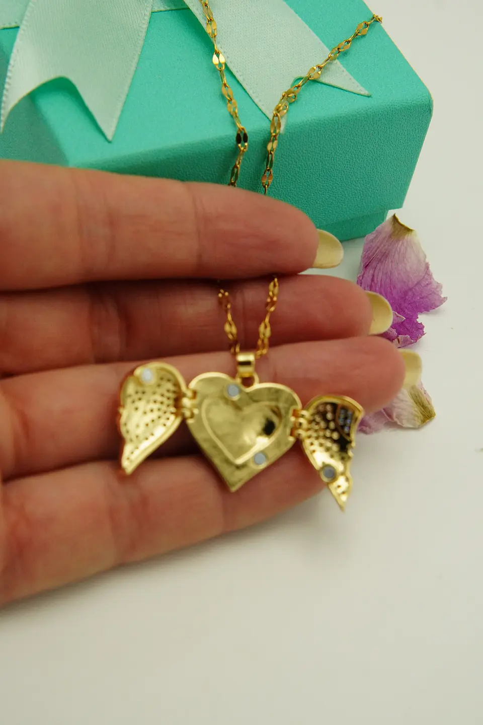 Colgante Relicario Corazón Pave Zirconias Chapado Oro 18k 11