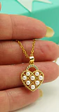 Colgante Corazón Chico Amor Perlas Zirconias Chapado Oro 18k - Miniatura 4