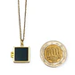 Colgante Relicario Negro Collar Guardafoto Chapado Oro 18k - Miniatura 7