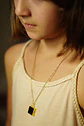 Colgante Relicario Negro Collar Guardafoto Chapado Oro 18k - Miniatura 10
