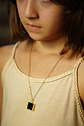 Colgante Relicario Negro Collar Guardafoto Chapado Oro 18k - Miniatura 14