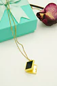 Colgante Relicario Negro Collar Guardafoto Chapado Oro 18k - Miniatura 16