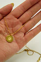 Colgante Medalla Estrella Punto De Luz Chapada Oro 18k - Miniatura 7