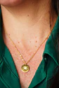 Colgante Medalla Estrella Punto De Luz Chapada Oro 18k - Miniatura 4