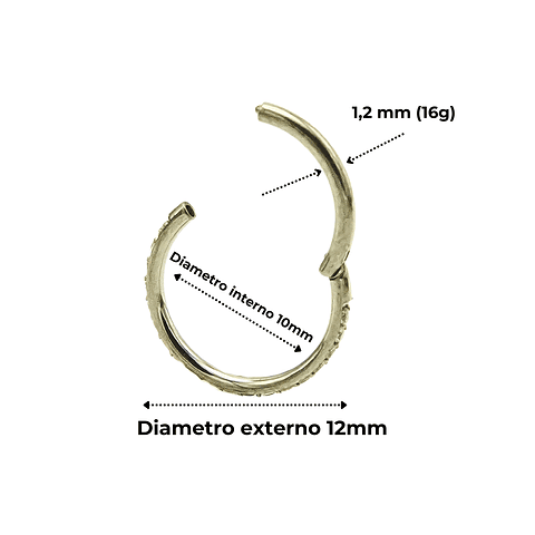 Piercing Septum 10mm Oreja Zirconias 16g Titanio Astm F136
