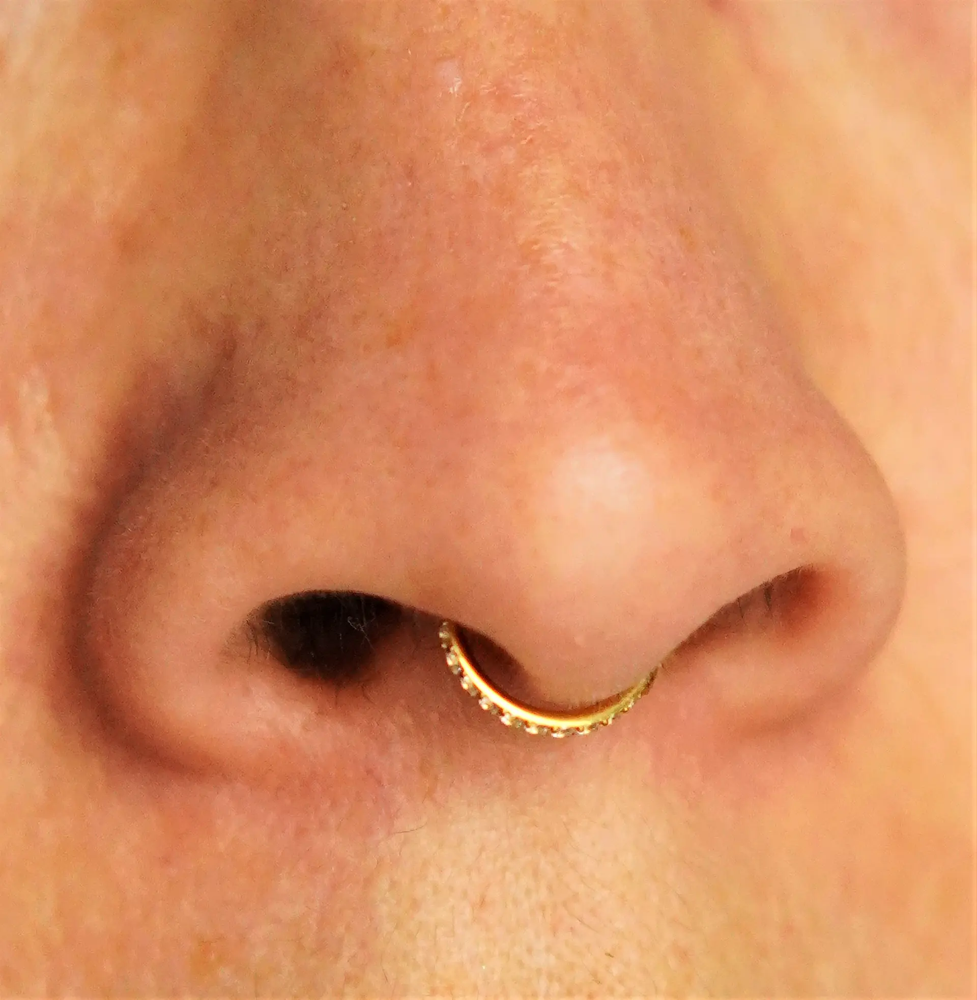 Piercing Emma Septum 8mm 16G Oreja Chapado En Oro Titanio Astm F136 4