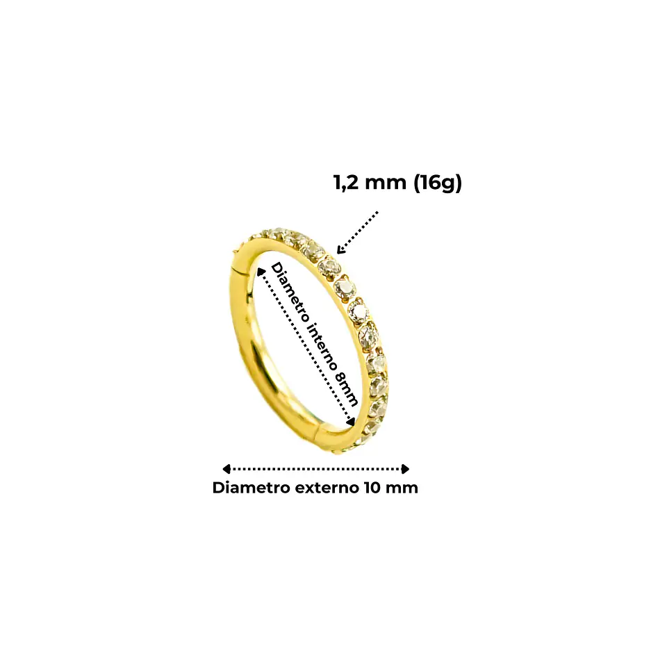 Piercing Emma Septum 8mm 16G Oreja Chapado En Oro Titanio Astm F136 3