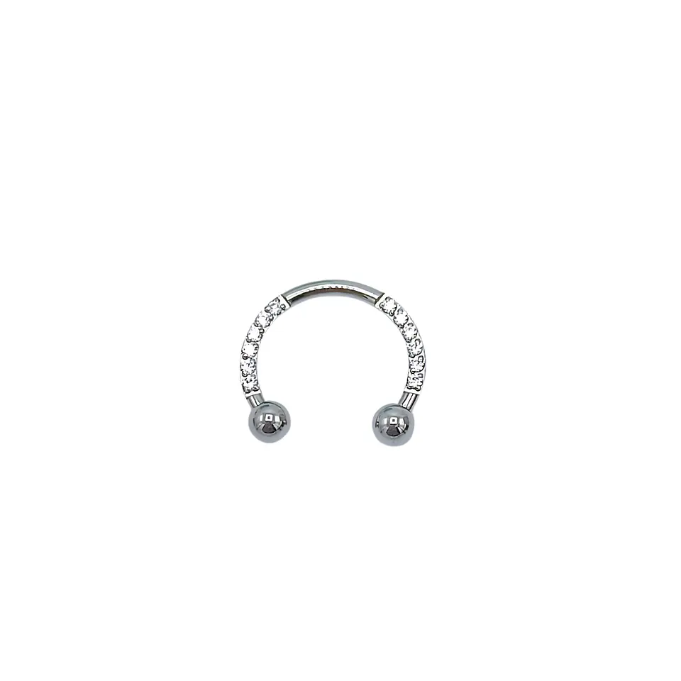 Piercing Septum 16g 8mm Titanio Astm F136 Aro Zirconia 1