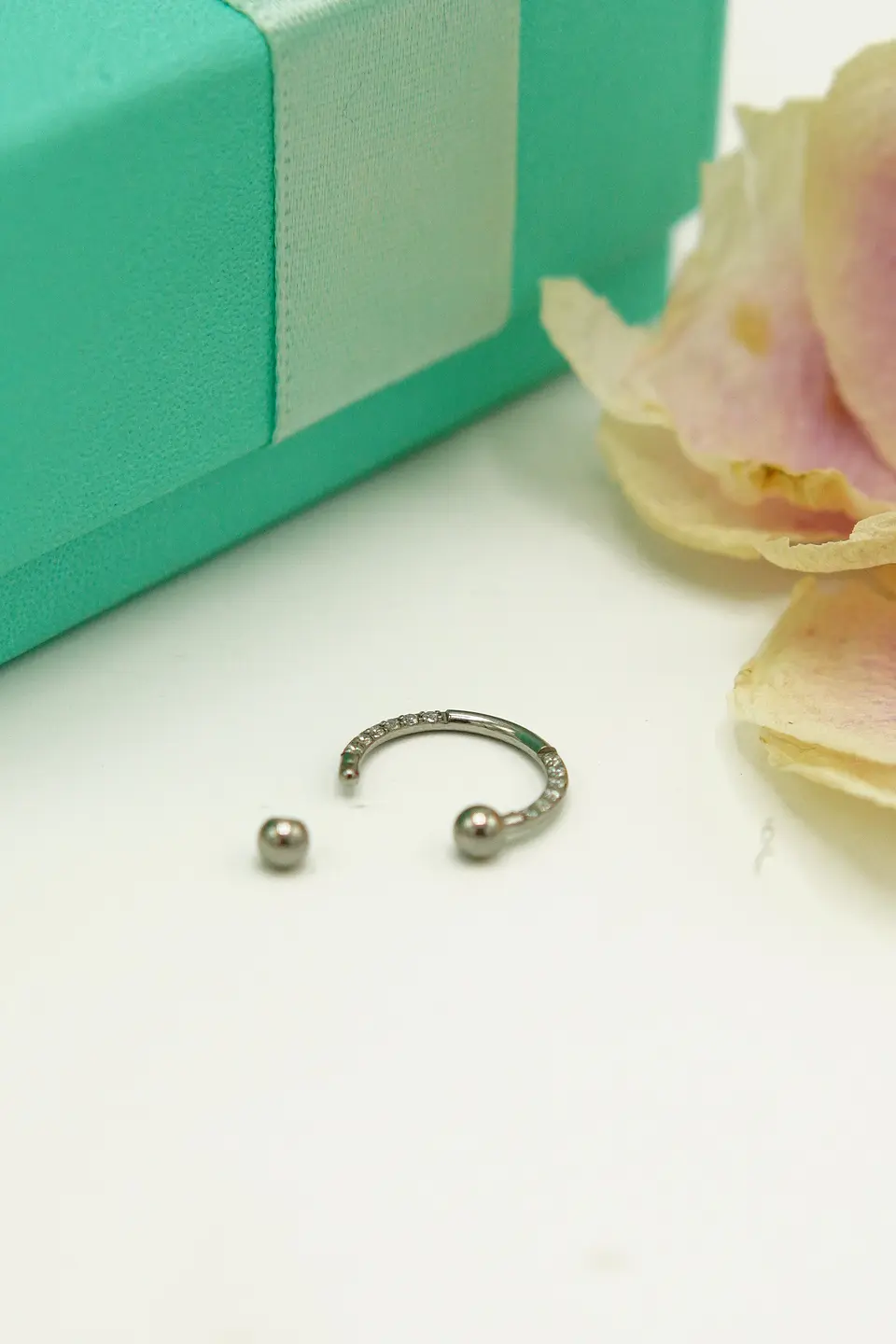 Piercing Septum 16g 8mm Titanio Astm F136 Aro Zirconia 6