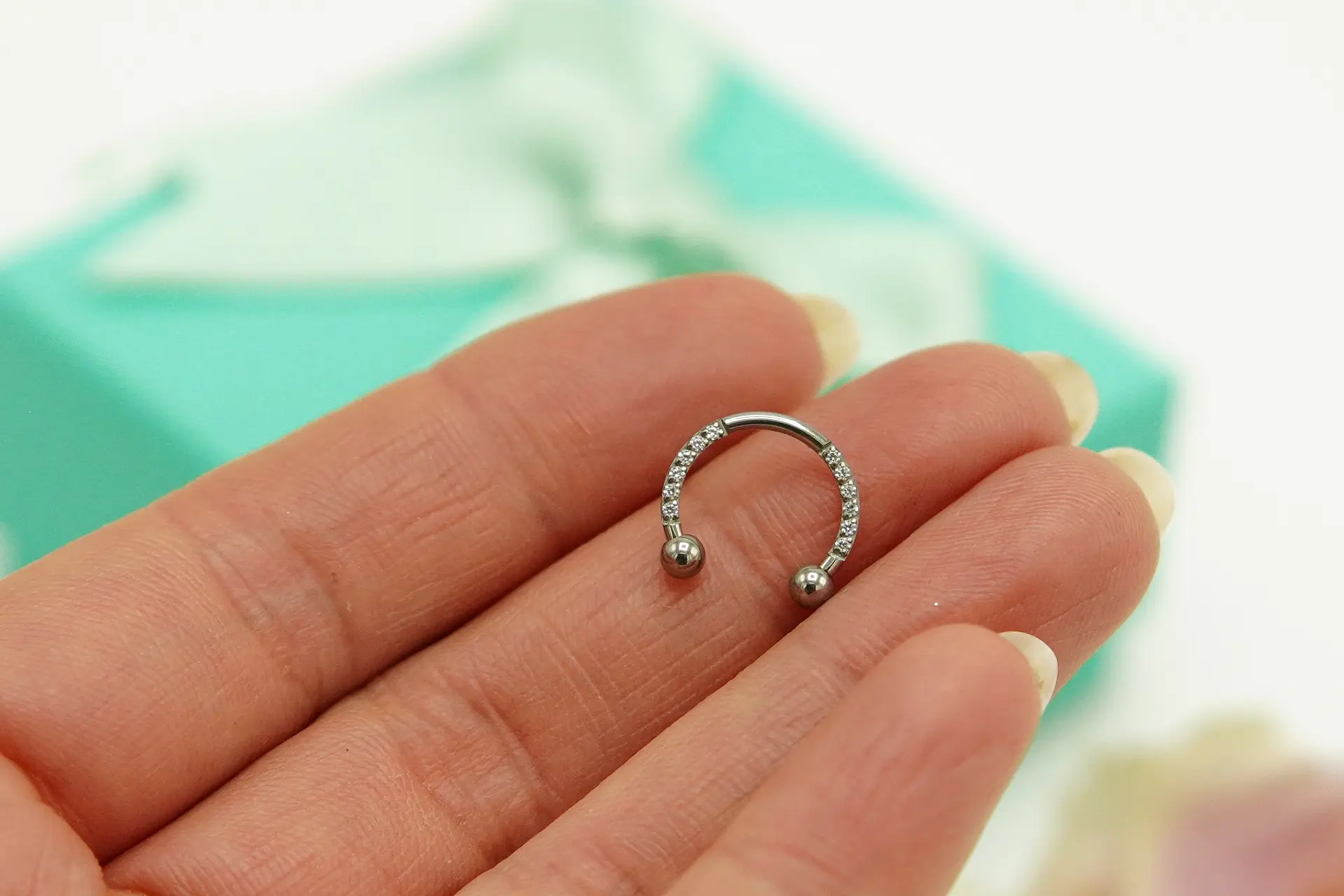 Piercing Septum 16g 8mm Titanio Astm F136 Aro Zirconia 8