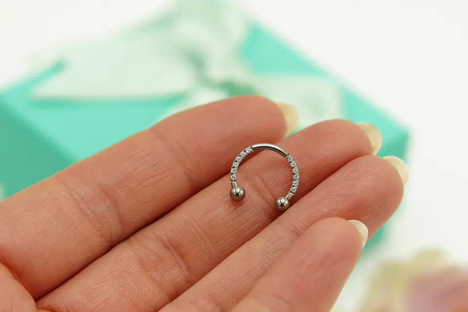 Piercing Septum 16g 8mm Titanio Astm F136 Aro Zirconia 8