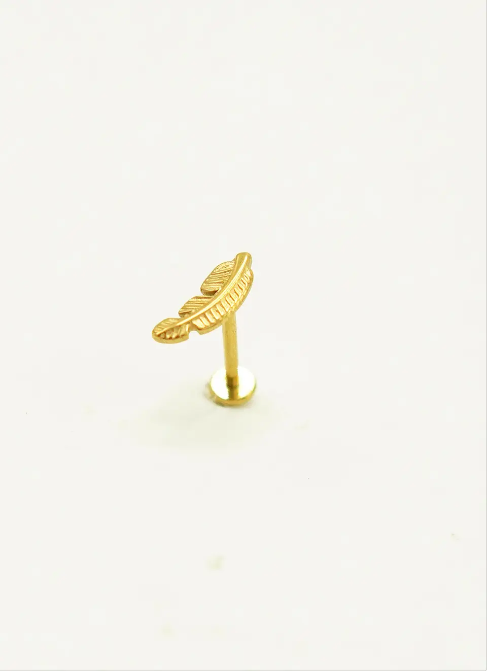 Piercing Labret Titanio Astm F136 Hoja Chapada En Oro 5