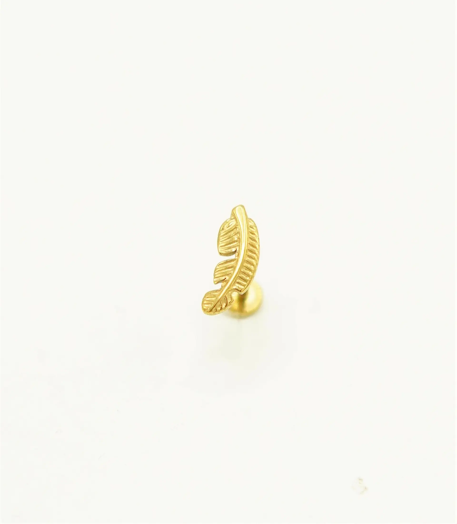Piercing Labret Titanio Astm F136 Hoja Chapada En Oro 6