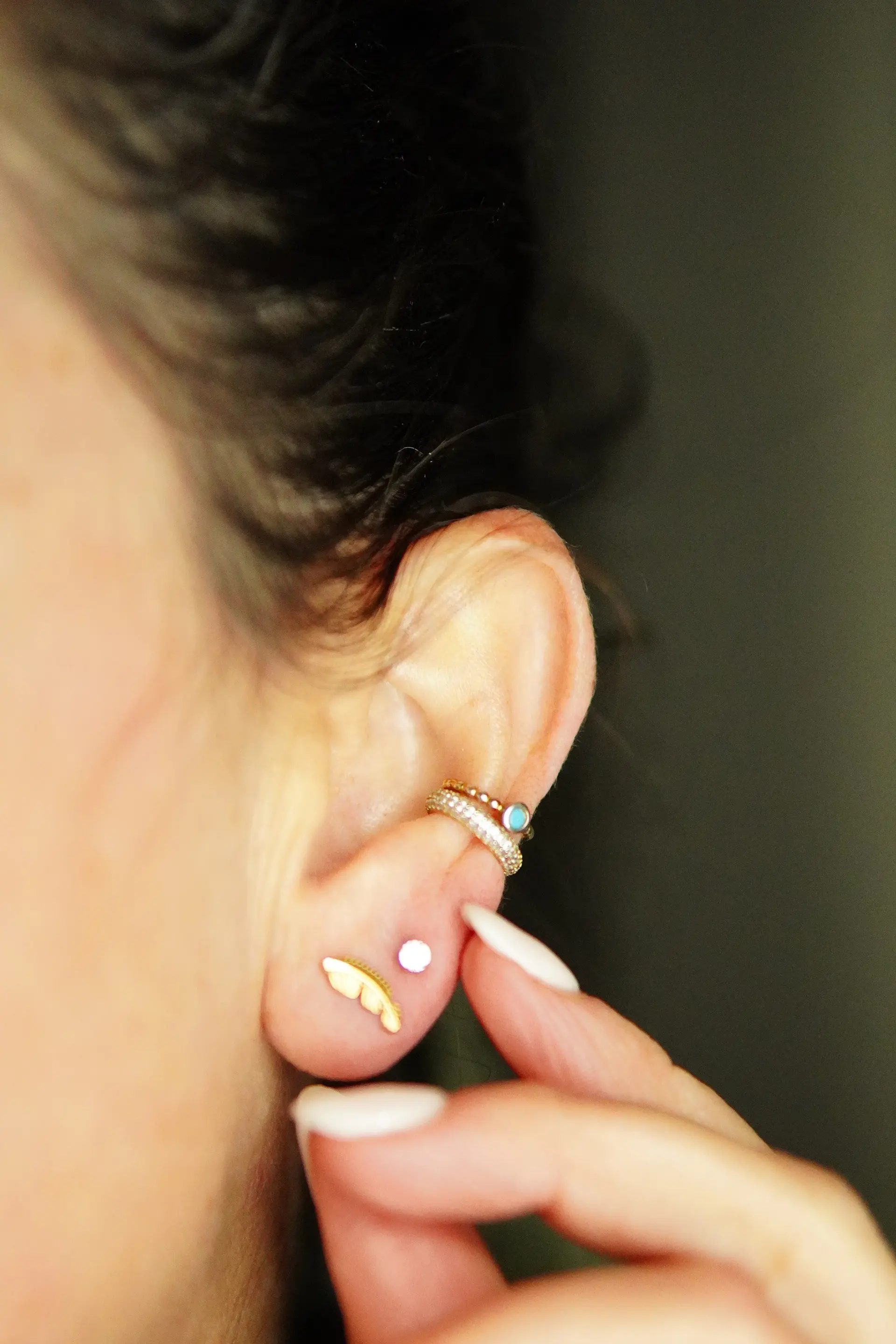 Piercing Labret Titanio Astm F136 Hoja Chapada En Oro 9