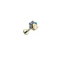 Piercing Labret 8mm Huella Perro Opalo Titanio Astm F136  - Miniatura 1