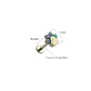 Piercing Labret 8mm Huella Perro Opalo Titanio Astm F136  - Miniatura 4