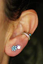 Piercing Labret 6mm Flor Zircon Azul Titanio Astm F136 - Miniatura 11