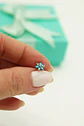Piercing Labret 6mm Flor Zircon Azul Titanio Astm F136 - Miniatura 4
