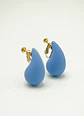 Aros Gota Azul Chapado En Oro 18k Earcuff Sin Perforacion - Miniatura 5