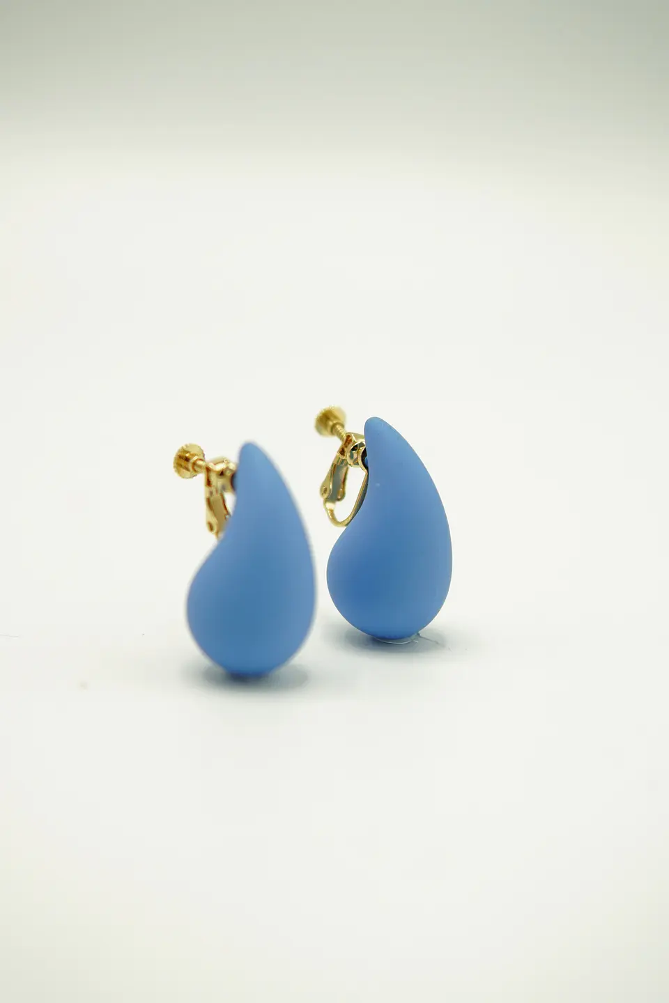 Aros Gota Azul Chapado En Oro 18k Earcuff Sin Perforacion 6