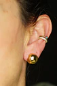 Argollas Semi Esfera Chapadas En Oro Earcuff Sin Perforacion - Miniatura 2