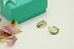 Aros Argollas Julieta Turquesa Corazon Rojo Earcuff Sin Perforacion - Miniatura 4