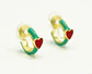 Aros Argollas Julieta Turquesa Corazon Rojo Earcuff Sin Perforacion - Miniatura 6