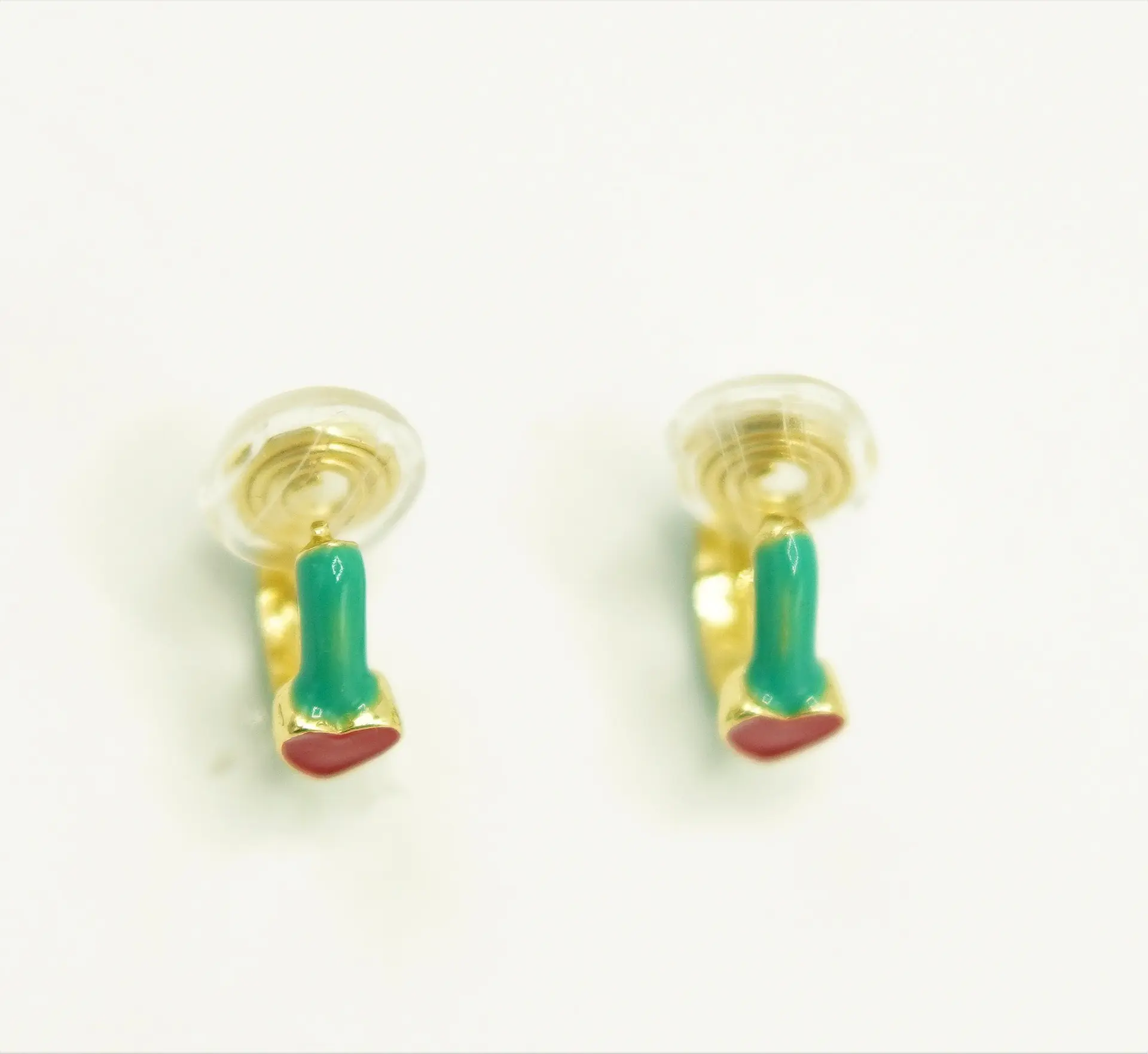 Aros Argollas Julieta Turquesa Corazon Rojo Earcuff Sin Perforacion 7