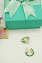 Aros Argollas Julieta Turquesa Corazon Rojo Earcuff Sin Perforacion - Miniatura 13