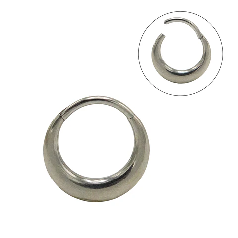 Piercing septum daith 10 mm titanio astm f136 chunky plateado