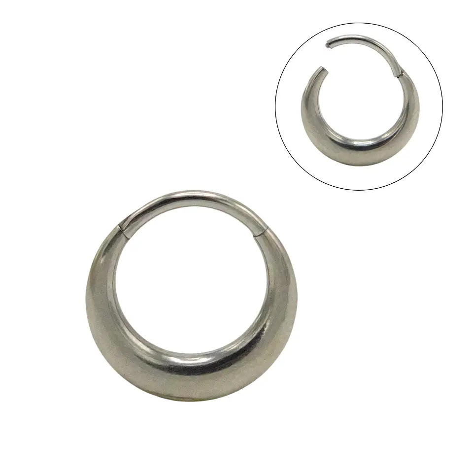 Piercing septum daith 10 mm titanio astm f136 chunky plateado 1