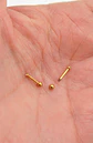 Aros punto de luz chicos bebe titanio ASTM F136 dorados - Miniatura 6