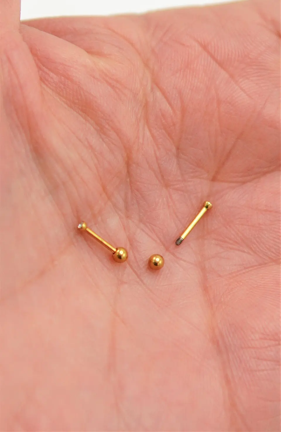 Aros punto de luz chicos bebe titanio ASTM F136 dorados 6
