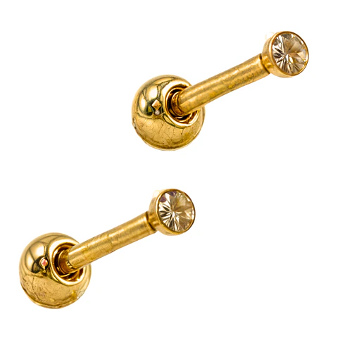 Aros punto de luz chicos bebe titanio ASTM F136 dorados