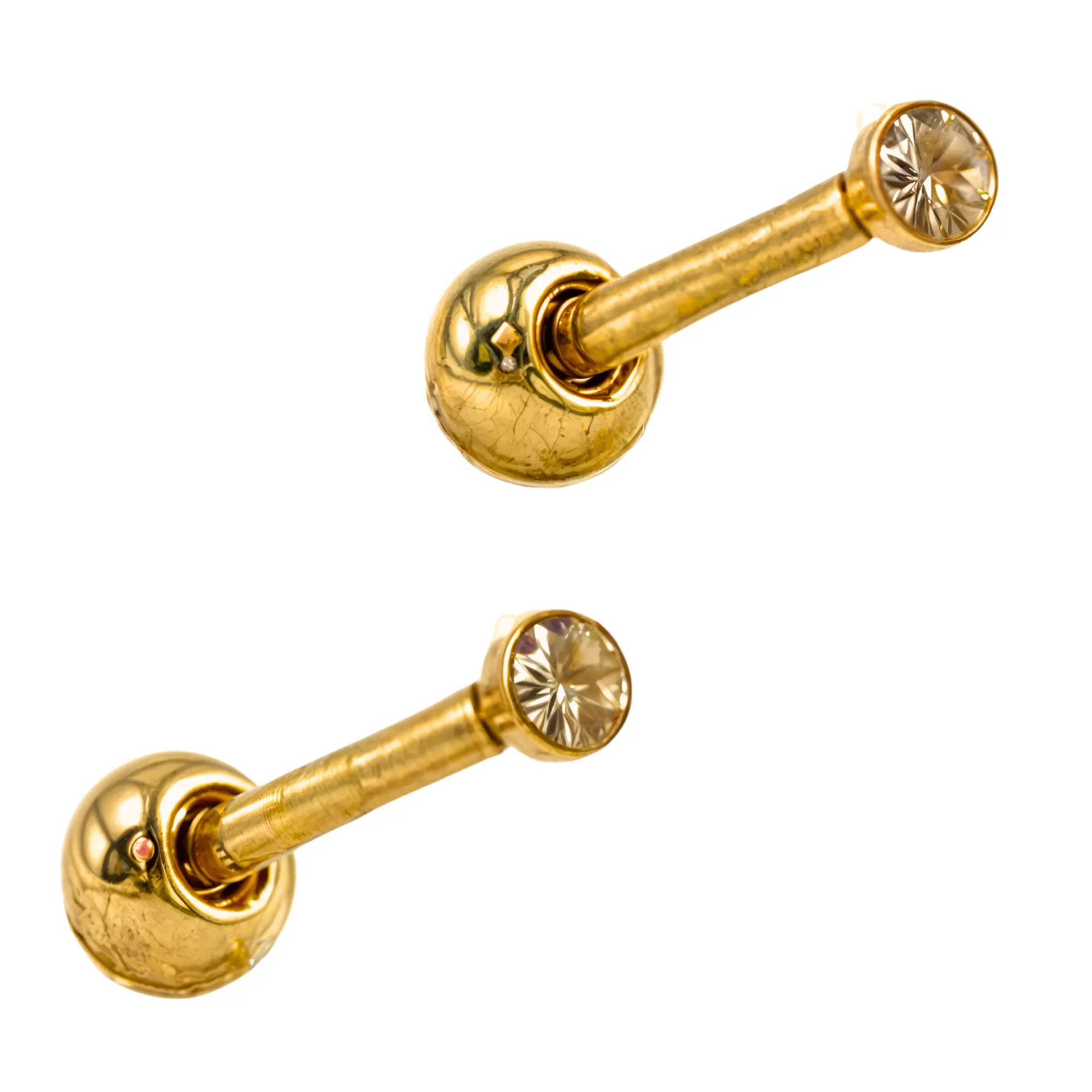 Aros punto de luz chicos bebe titanio ASTM F136 dorados 1