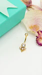 Piercing ombligo navel 10 mm titanio ASTM F136 triada dorado - Miniatura 2