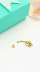 Piercing ombligo navel 10 mm titanio ASTM F136 triada dorado - Miniatura 5