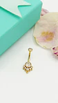 Piercing ombligo navel 10 mm titanio ASTM F136 Zirconia dorado 14G - Miniatura 2